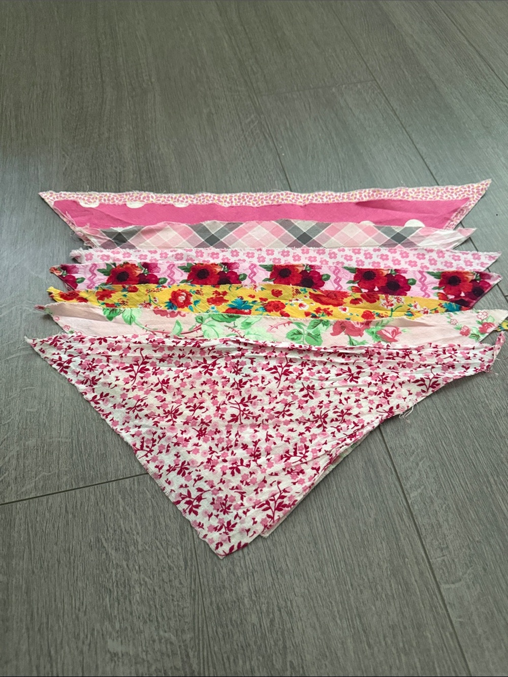 Small Pet Pink/Patterned/Floral Bandana Bib Set - Pack of 8